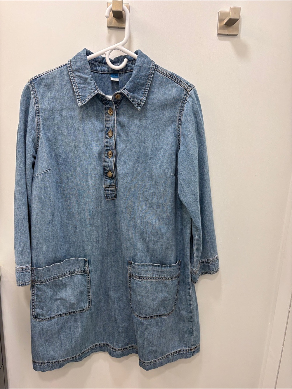 Old Navy Light Blue Denim Shirt Dress